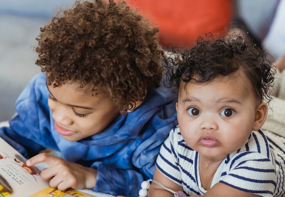 Black children playing in room